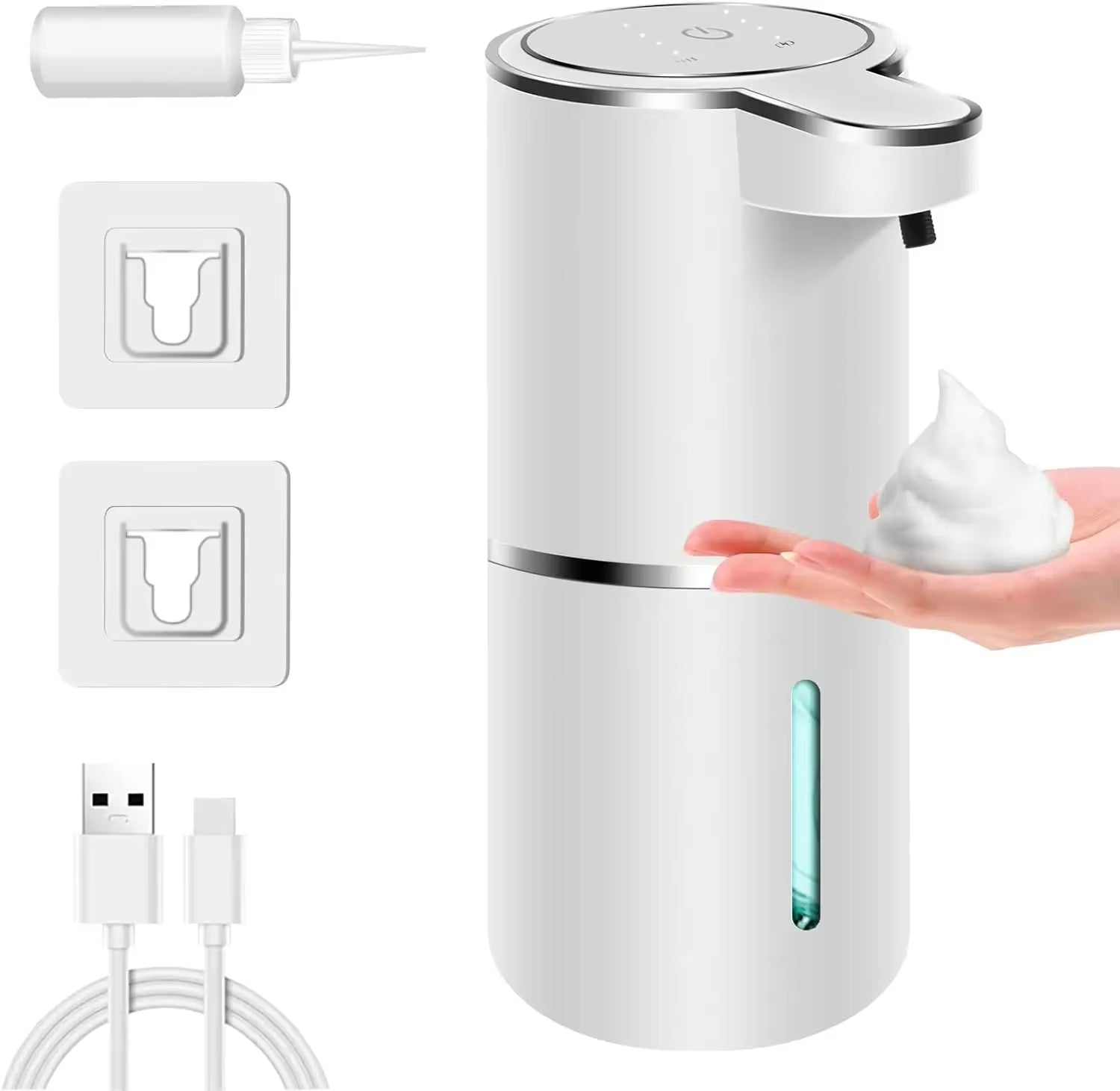 Automatic Soap Dispenser Touchless Foaming Soap Dispenser 380Ml USB Rechargeable Electric 4 Level Adjustable Foam Soap Dispenser